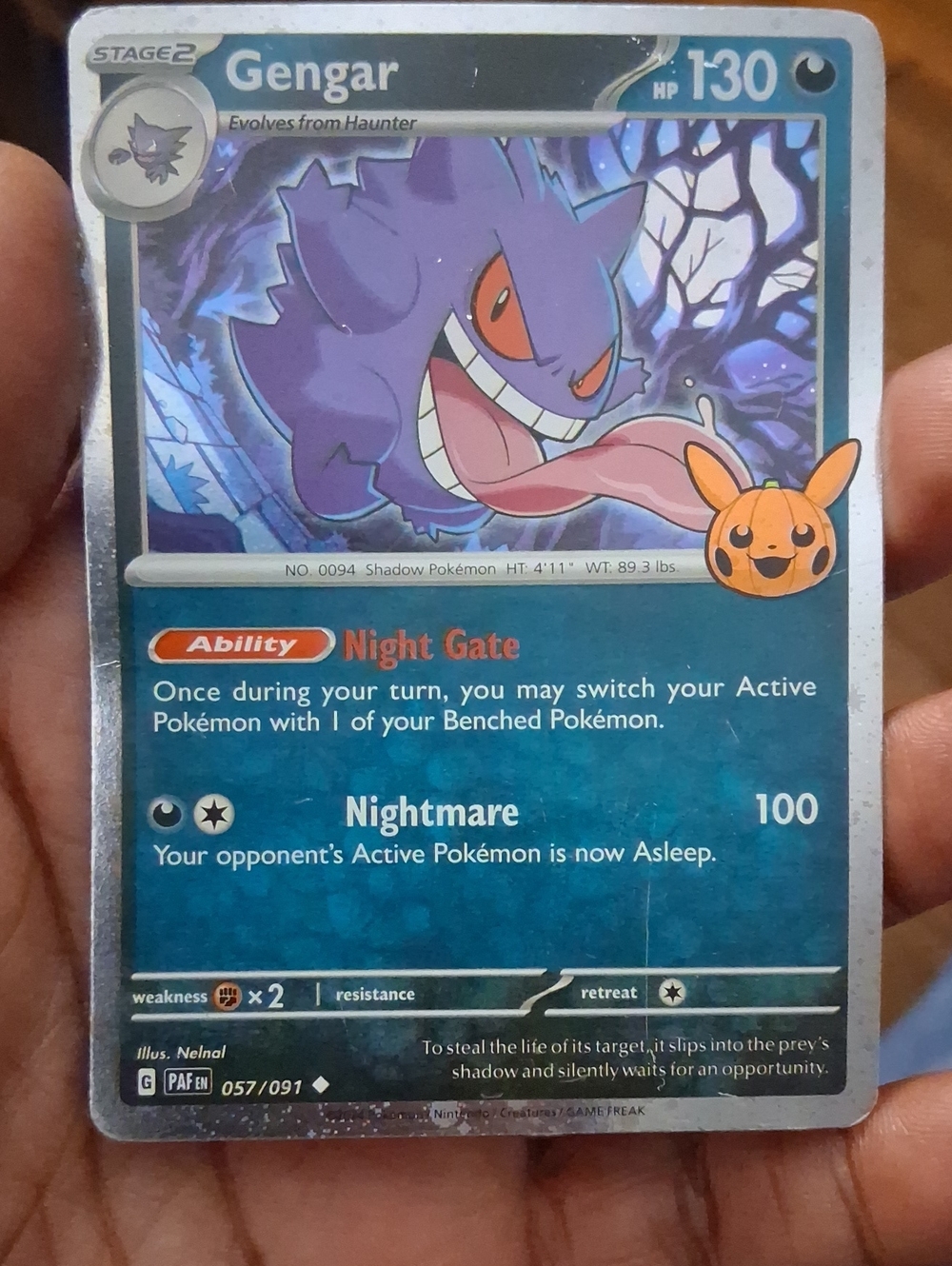 Gengar Holo Trading Card - Purple